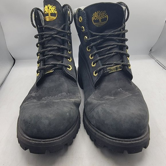 Timberland Premium Mens 12 Black 6 In Warm Lined Nubuck Waterproof Boots A2957 - Picture 2 of 13